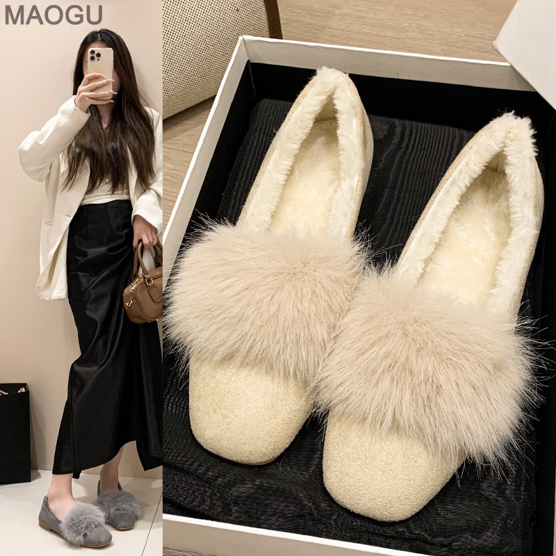 Heels - Women's Plush Flat Shoes 2025 Autumn