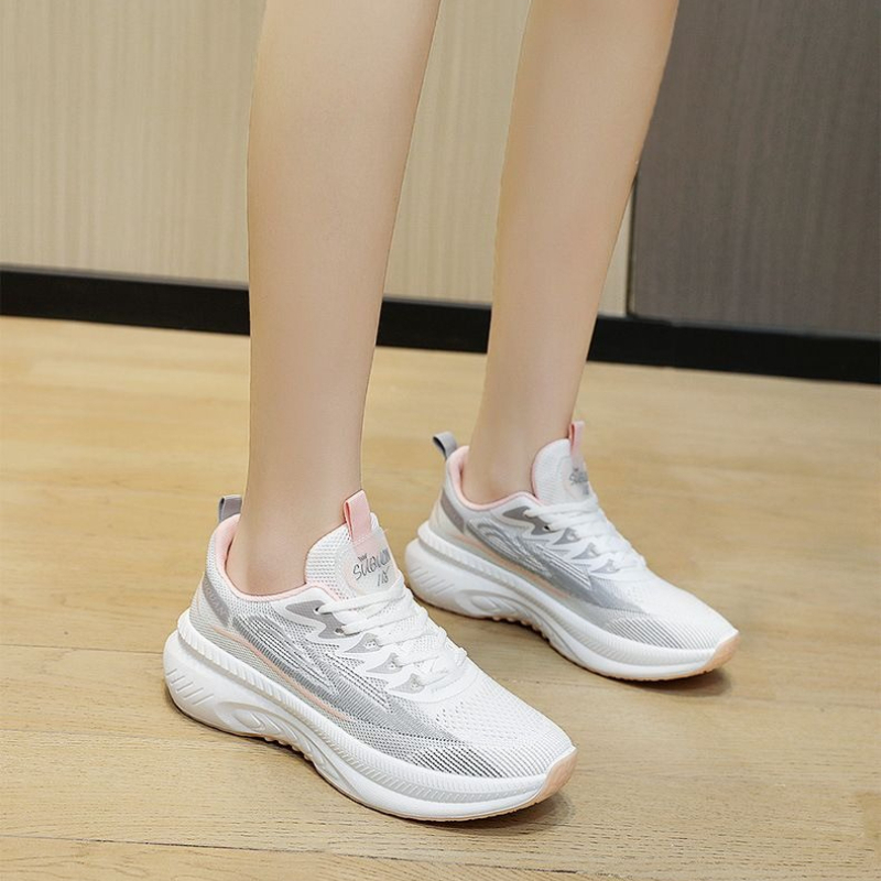 Women Knit Mesh Sneakers 2026  - Knit Fabric Lace Up Sneakers ulasan dan harga