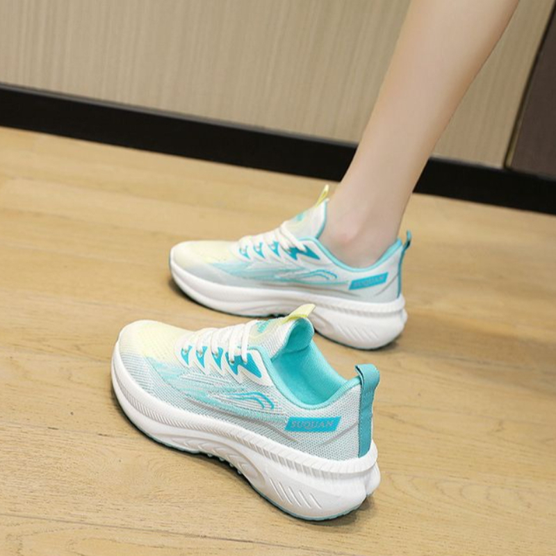 Women Knit Mesh Sneakers 2026  - Knit Fabric Lace Up Sneakers ulasan dan harga