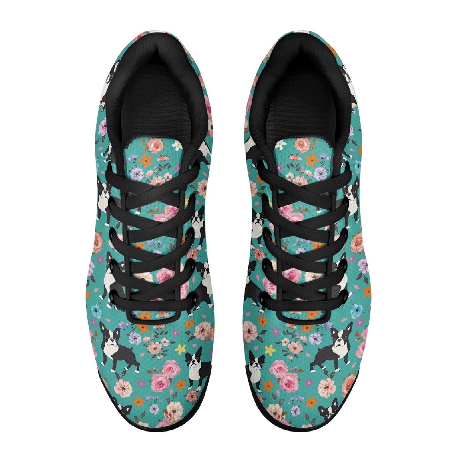PENSTROLL Floral Boston Terrie - Knit Fabric Lace Up Sneakers ulasan dan harga