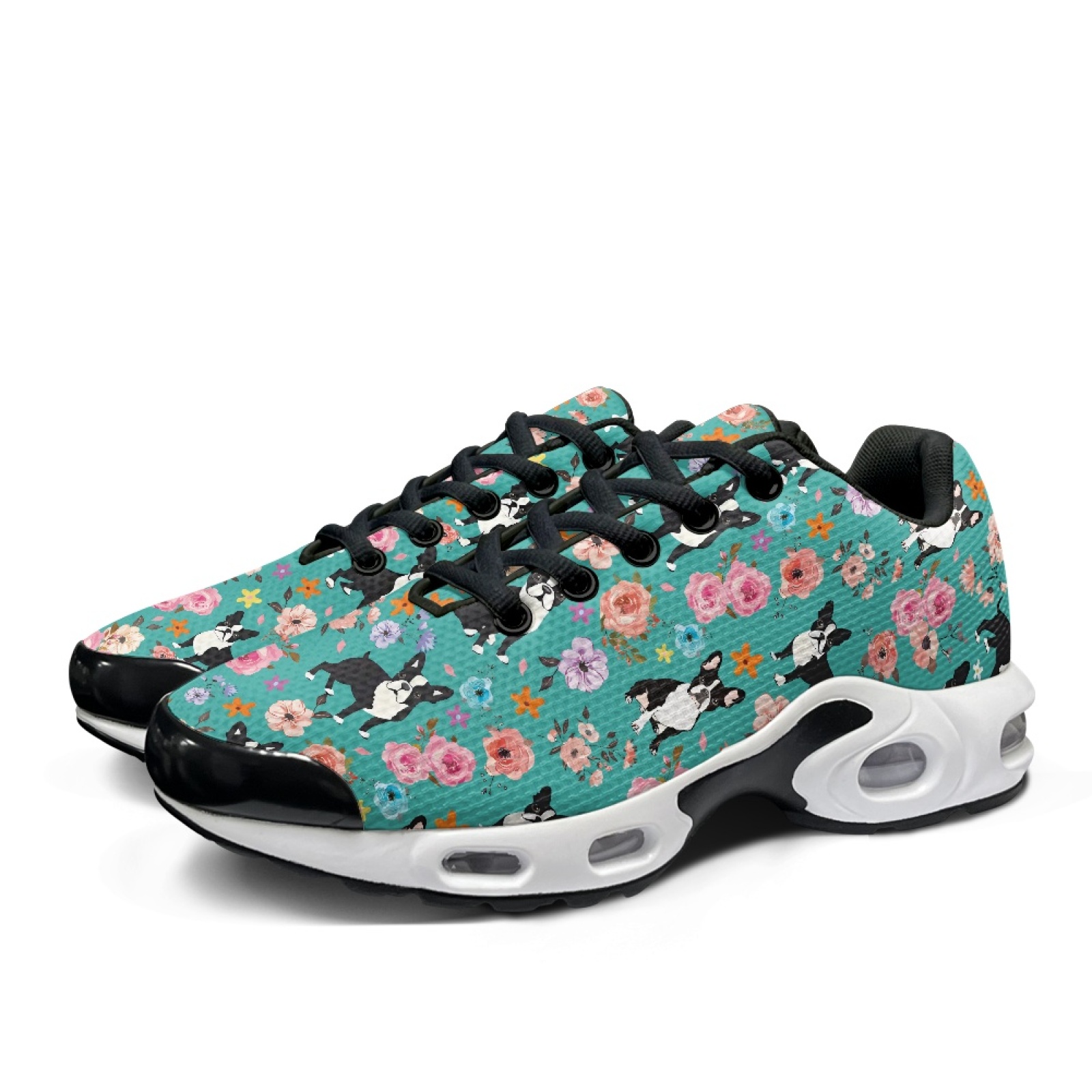 PENSTROLL Floral Boston Terrie - Knit Fabric Lace Up Sneakers ulasan dan harga