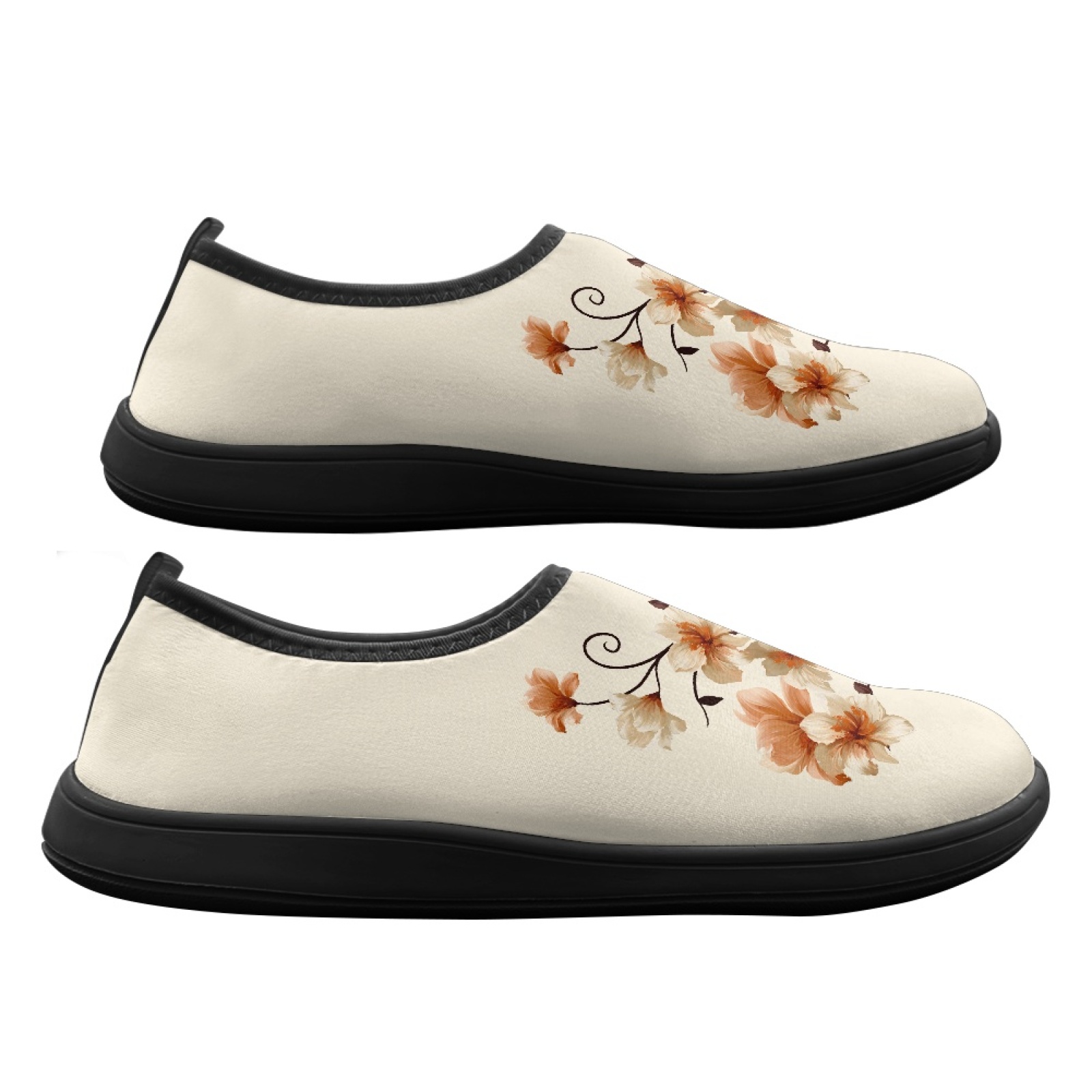 PENSTROLL Orange Floral Print  - Wide Toe Box Running Sneakers ulasan dan harga
