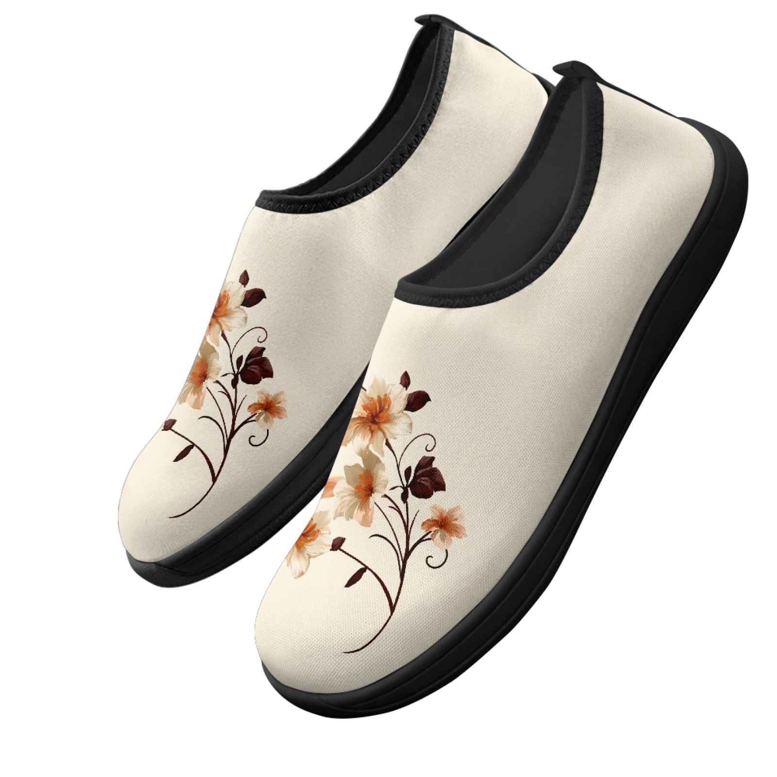 PENSTROLL Orange Floral Print  - Wide Toe Box Running Sneakers ulasan dan harga