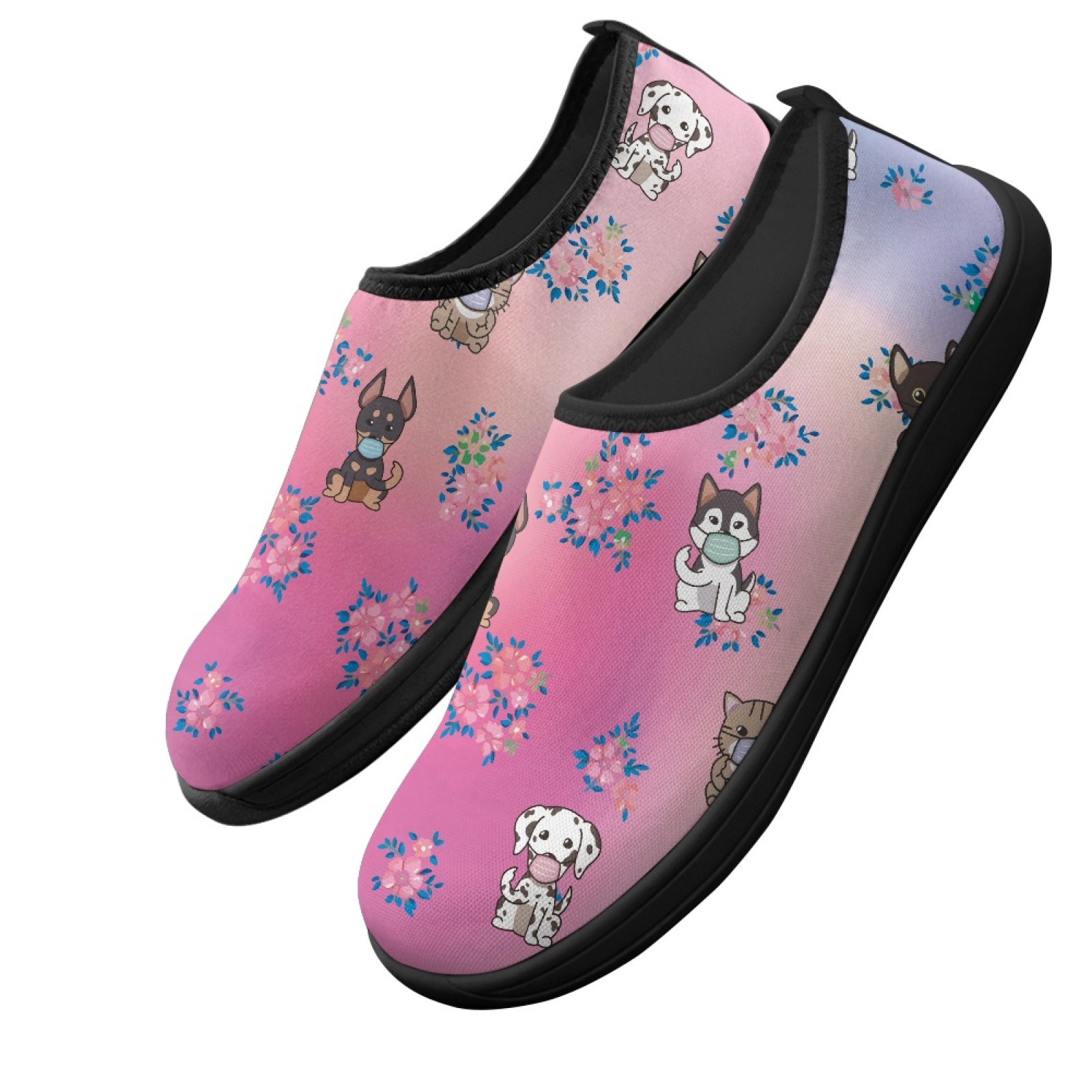 PENSTROLL Cute Dog Floral Prin - Wide Toe Box Running Sneakers ulasan dan harga