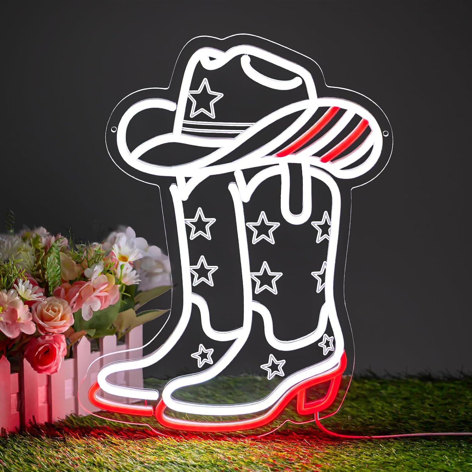 Cowboy Boots and Hat LED Neon  - Boots ulasan dan harga