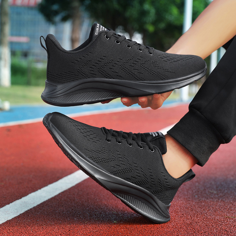 New Shoes for Men Sneaker Spri - Knit Fabric Lace Up Sneakers ulasan dan harga