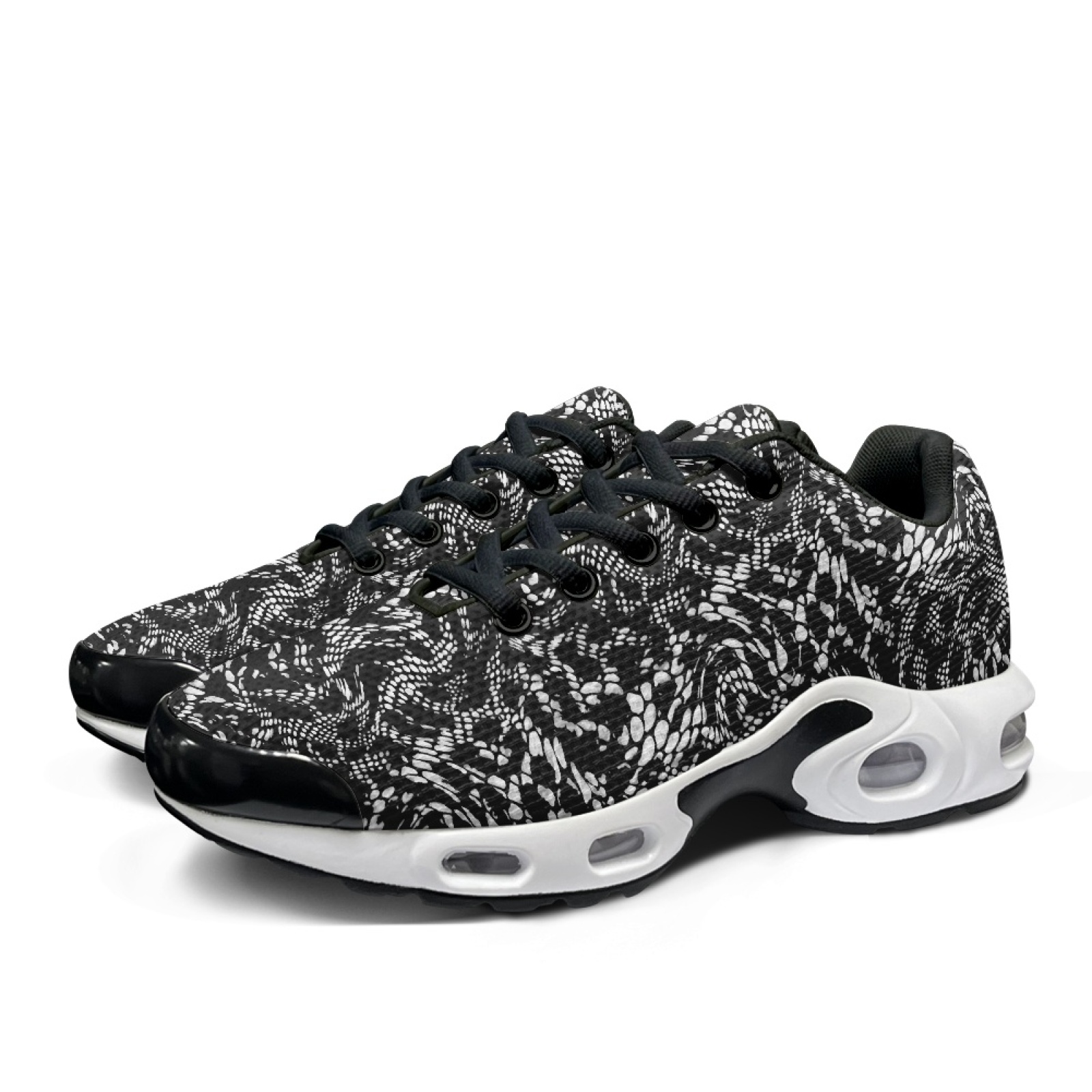PENSTROLL Snake Print Design W - Knit Fabric Lace Up Sneakers ulasan dan harga